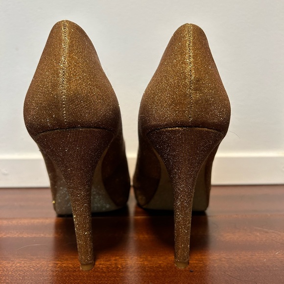 Nine West Gold Glitter Peeptoes - Picture 3 of 8